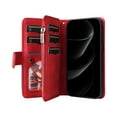 thumbnail image 2 of Heavy Duty Protection Wallet Case Designed for iPhone 17 Pro Max, PU Leather Cards Holder Wrist Strap Zipper Pocket Kickstand Shockproof Rugged Phone Case for iPhone 17 Pro Max, Red, 2 of 9
