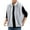 White, variant on Men's Faux Fur Stand Collar Vest Open Front Sleeveless Cardigan Fuzzy Outerwear Jacket with Pockets Khaki Brown Size XXXL