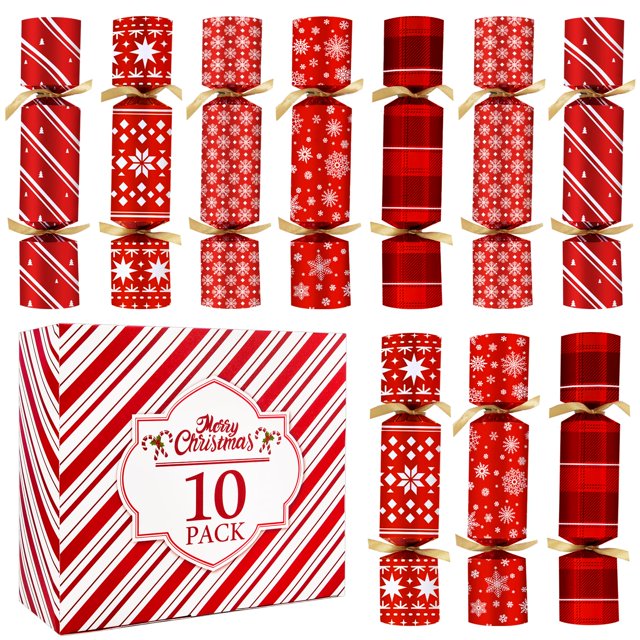 Paquete de 10 regalos para mesa de Navidad Jorfin con sombreros y regalos