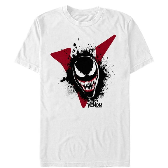 Men's Marvel Venom Film Splatter Portrait  Graphic Tee White Large