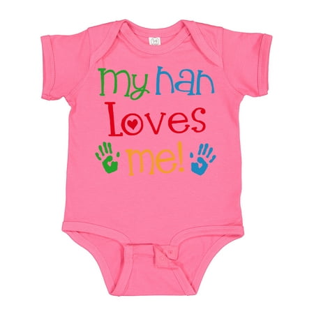 

Inktastic My Nan Loves Me Boys or Girls Baby Bodysuit