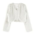 thumbnail image 5 of TiaoBug Womens Cropped Faux Fur Jacket Open Front Furry Short Coat Winter Cardigan Outerwear White M, 5 of 7