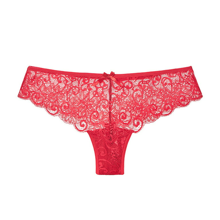harmtty Women Underpants Sexy See-through Lace Low Waist Solid