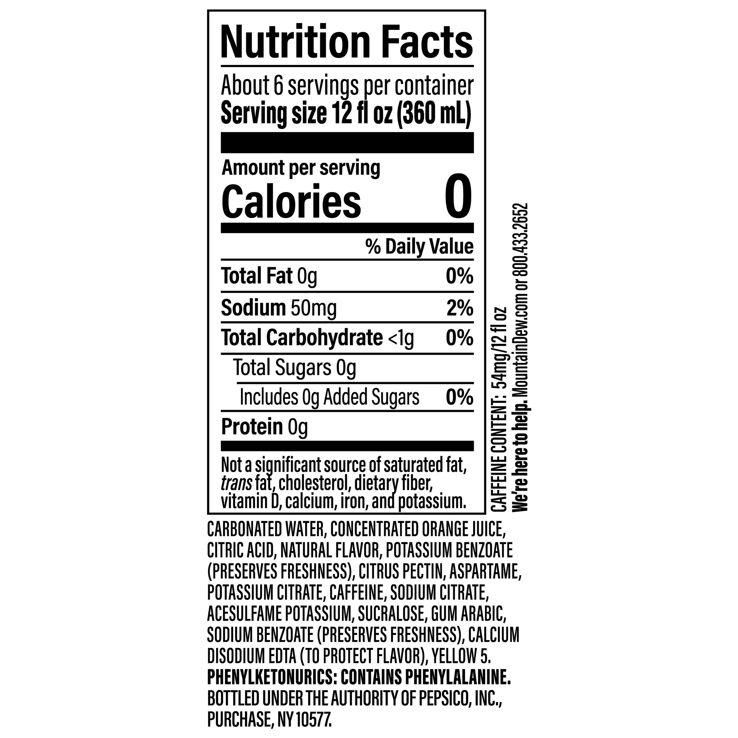 Diet Mountain Dew Citrus Soda Pop, 2 Liter Bottle