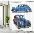 thumbnail image 5 of Ambesonne Vintage Car Shower Curtain, Retro Themed Car Print, 69"Wx84"L, Blue and Red, 5 of 5