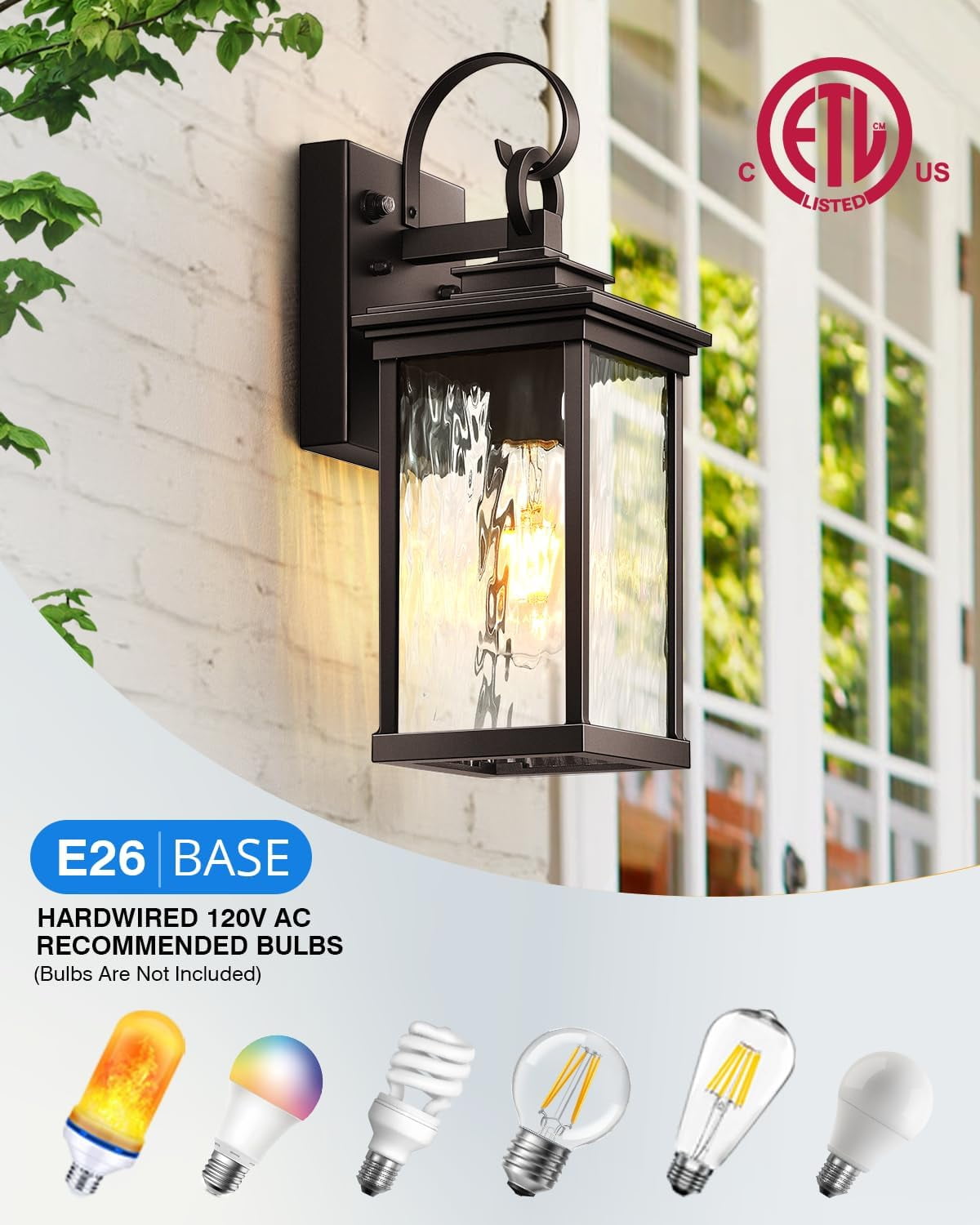 VIANIS 2 Pack Dusk to Dawn Sensor LED Outdoor Wall Sconce, Oil Rubbed Bronze 100% Aluminum Weatherproof Exterior Light for Front Porch, Entry Way, Garage