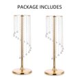 thumbnail image 4 of Nuptio 28" Tall Gold Crystal Flower Stand Table Centerpiece Decor ，Elegant Bridal Shower Party Wedding Centerpiece Decoration，Set of 2, 4 of 10