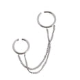 thumbnail image 1 of Visland Double Finger Chain Ring Stackable Adjustable Unisex Two Layers Chain Opening Ring Jewelry Gifts, 1 of 8