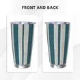 thumbnail image 4 of 20oz Car Cup Three-Piece Set Of Single Silver Edge No Smell Easy To Carry Heat Preservation For Daily Car Sports Travel Cyan Stripe_2, 4 of 8
