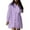 Purple, variant on WENWU Women Hollow Out Eyelet Button Down Lapel V Neck Long Sleeve Ruffle Flowy Solid Oversized Loose Mini Shirt Dress Fitted Tee Worn T Shirts