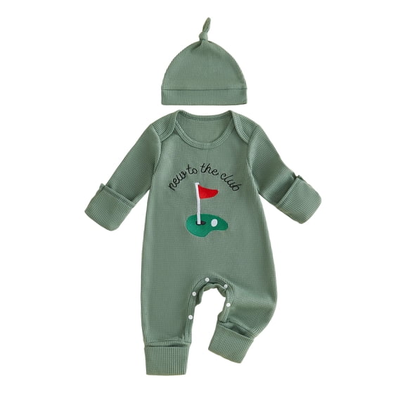 RUINIXCW Mama's Boy Outfit Newborn Baby Boy Hospital Coming Home Outfit Waffled Romper Infant Baby Girls Fall Winter Clothes Long Sleeve Jumpsuit Hat Set