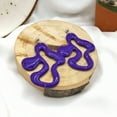 thumbnail image 2 of Bright Purple Earrings, Hand Crafted Free Form Earrings , Nickel Free Ear Back Earrings for Women, 2 of 4
