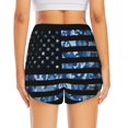 thumbnail image 4 of Goofa Navy Camouflage American Flag Printed Women 2 in 1 Running Shorts,Quick Dry Athletic Workout Shorts,High Waisted Athletic Shorts with Liner Pockets-XX-Large, 4 of 9