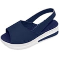 thumbnail image 3 of Zanvin Womens Sandals Clearance Women's Summer Comfy Open Toe Ankle Strap Sandals Beach Casual Shoes Shallow, Navy, 35, 3 of 7