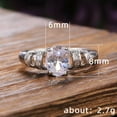 thumbnail image 5 of 6*8mm White/Blue/Red Oval Cut Ring Women's 925 Silver Engagement Ring Size 6-10, 5 of 6