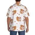 thumbnail image 3 of Uemuo Squirrel Giving A Gift Pattern Cotton Linen Short Sleeve Shirts,Casual Lightweight Button Down Shirts,Vacation Beach Summer Tops-3X-Large, 3 of 7