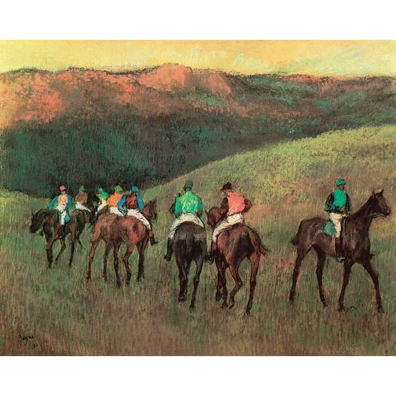 "Racehorses in a Landscape, Degas - CANVAS OR FINE PRINT WALL ART"