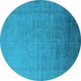 thumbnail image 1 of Ahgly Company Indoor Round Oriental Light Blue Industrial Area Rugs, 7' Round, 1 of 4