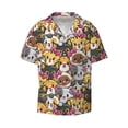 thumbnail image 3 of Goofa Cute Cat Printed Men's Casual Short-sleeved Shirt,Lightweight Breathable Button-down,Summer Casual men's top,Versatile Fashion shirt-3X-Large, 3 of 7