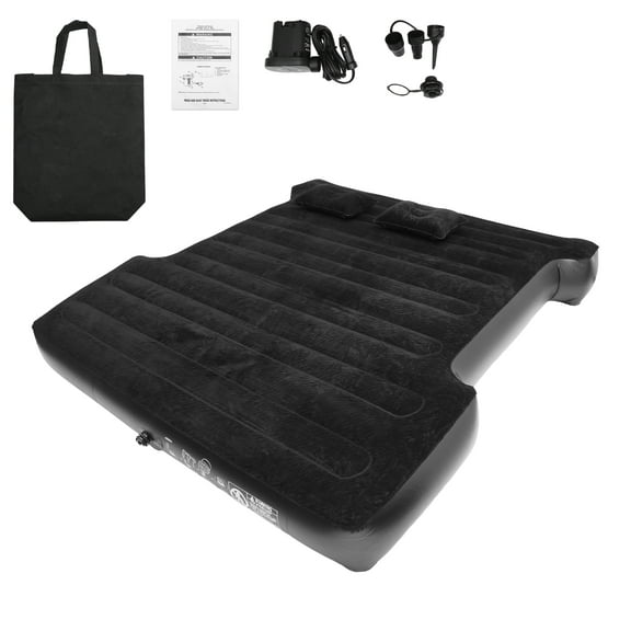 Unique Bargains Universal Inflatable Car 5.5-5.8ft Truck Bed Air Mattress for Full-Size Trucks Black