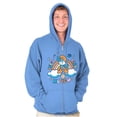 thumbnail image 5 of Retro Papa Smurf Lets Play Music Zip Up Hoodie Men's Women's Brisco Brands X, 5 of 6