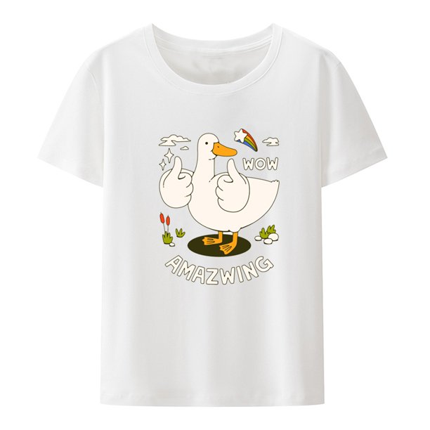 Camiseta con estampado de pato increíble, camiseta con gráficos retro, par de camisetas Koszulki Kawaii, ropa urbana transpirable