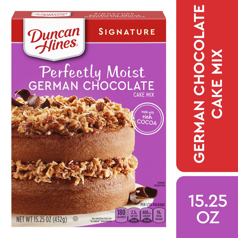 Duncan Hines Signature Perfectly Moist German Chocolate Cake Mix, 15.25