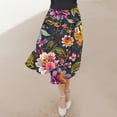 thumbnail image 5 of Spring Dresses for Women Viikei A-Line Skirt with Pockets for Convenience,Women's Casual Flowers Printed A-line Elastic Waist Skirt Multicolor M, 5 of 7