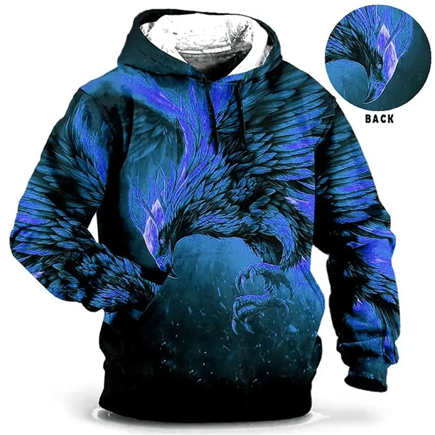 Sudadera con capucha vintage para hombre con estampado de lobo animal, jersey estampado en 3D, moda urbana para hombre, sudadera con capucha informal de manga larga para exteriores con lobo