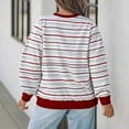 thumbnail image 4 of Women's 2025 Trendy Soft Pullover Round Neck Striped Print Casual Shirts Long Sleeve Loose Fit Color Block T-shirt Top, 4 of 4