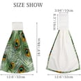 thumbnail image 3 of Hanging Towels 1 Pcs, Dish Towels Beautiful Peacock Feathers Absorbent Hand Towels with Hanging Loop Washcloth for Bathroom Kitchen, 3 of 6