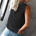 thumbnail image 2 of Scyoekwg Women's Spaghetti Strap Tank Top Basic Sling Camisole Casual Summer Loose Sleeveless V-Neck Lace Pompoms Tank Tops Solid Color T Shirts (Black,L), 2 of 8
