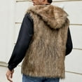 thumbnail image 4 of Faux Fur Vest for Men Thicken Warm Winter Vest Comfy Fuzzy Sleeveless Hooded Vest Outerwear Cozy Fleece Vest, 4 of 5