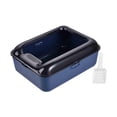thumbnail image 3 of perfeclan Cat Open Top Pet Litter Tray Cat Litter Container Prevent Sand Leakage Semi Enclosed Cat Toilet Removable Blue Medium, 3 of 9