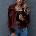 thumbnail image 2 of Women Autumn And Winter Fashion Cropped Jackets Button Cropped Jacket Tops Long Sleeve Shirts, 2 of 7