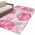 thumbnail image 2 of Rectangle Area Rug 4x6ft,Tropical Palm Leaf Pink Washable Carpet Non-Slip Runner Accent Rugs Indoor Floor Mat for Bedroom Living Room Decor,Tortoise Leaves Seamless, 2 of 9