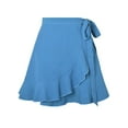 thumbnail image 4 of UKAP Ladies Skirts High Waist Mini Lace Up Boho Beach Blue S, 4 of 5