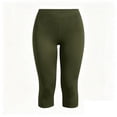 thumbnail image 4 of Asgosdo Women's Capris Pants High Waisted Solid Color Side Slit Slim Fit Stretchy Casual Yoga Trousers, 4 of 5