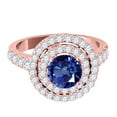 thumbnail image 3 of Mauli Jewels Rings for Women 1.9 Carat Diamond And Sapphire Ring prong 14k Rose Gold, 3 of 6