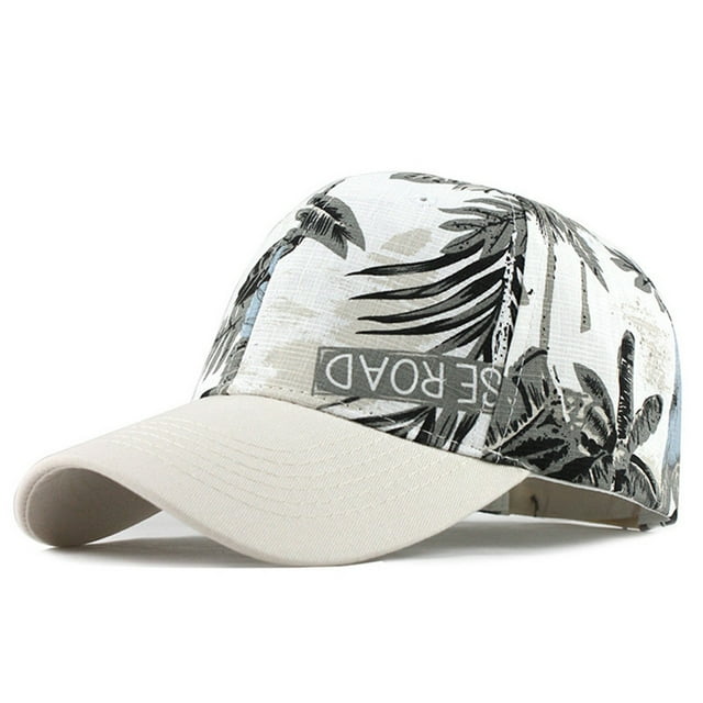 Unisex Cotton Sun Hat Washed Canvas Visor Printed Adjustable