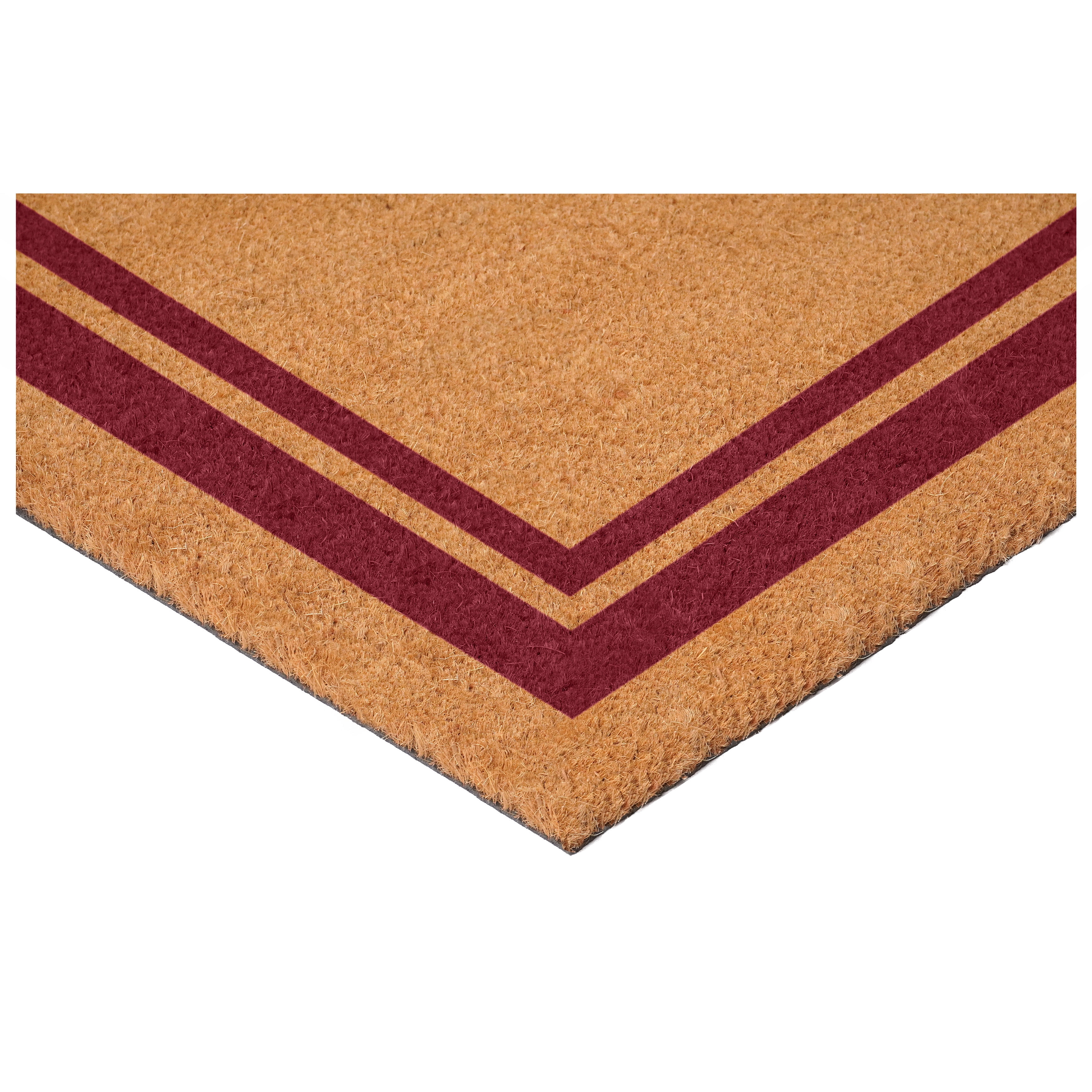 Burgundy Border Monogram Doormat (Letter K)