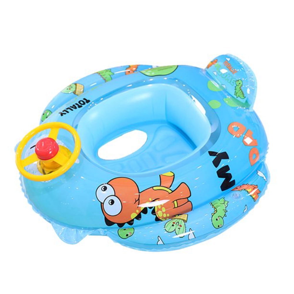 Children Cute Swim Ring with Seat Spongy Bottom Directional Pool Float