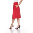 thumbnail image 3 of White Mark Women's Mid Length Fit and Flare Skirt, 3 of 5