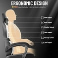 thumbnail image 6 of Luxvie PU Leather Gaming Chair with Footrest High Back Ergonomic Office Gamer Chair with Headrest and Massage Lumbar Cushion Racing Comfortable Computer Video Game Chair for Adults, Black/White, 6 of 10