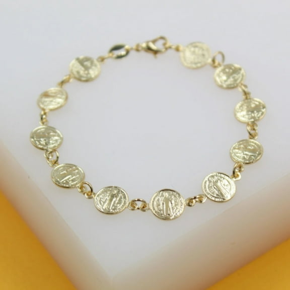 Jesus Christ Charms Bracelet in Gold Rhodium