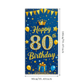 thumbnail image 2 of Blue Glittery Birthday Banner with Gold Crown Stars Balloons and Gift for 80th Birthday Party Supplies Photography Props Background Decorations Backdrop, 2 of 7