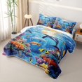 thumbnail image 3 of Erosebridal Marine Animal Dolphins Turtles Twin Quilt Set for Boys Girls,Sea Wildlife Twin Coverlet Set Teens, 3 of 7