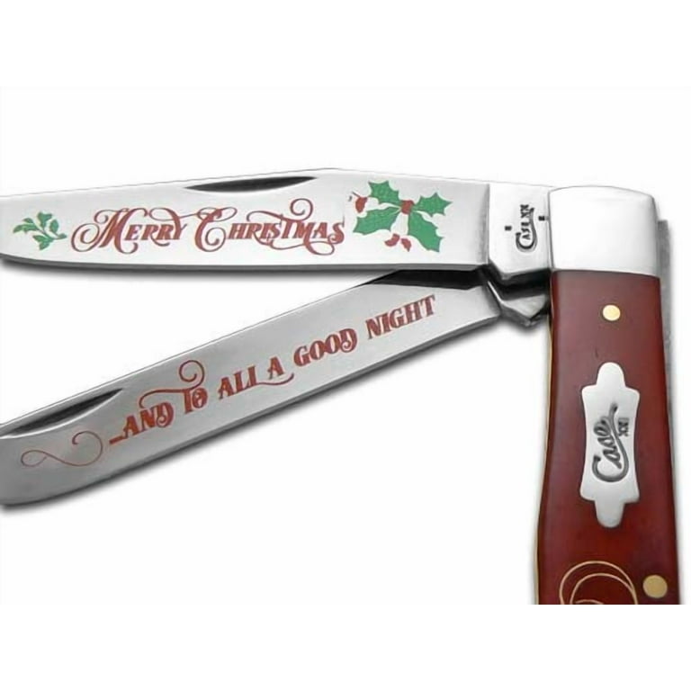 Case XX Knives Merry Christmas Smooth Red Bone Trapper Stainless