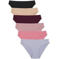 thumbnail image 1 of FINETOO Bikini Underwears Women’s No Show Seamless Panties Invisibles Briefs Soft Stretch Hipster Underwear XS-XL 6 Pack, 1 of 9