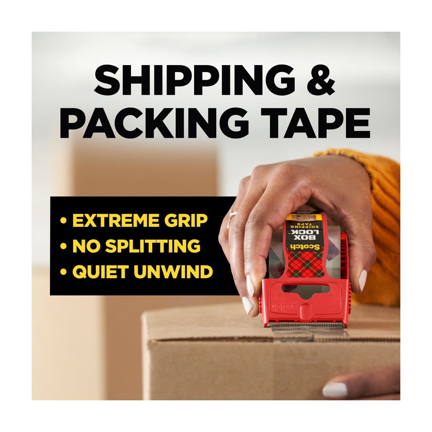 (2 pack) Scotch Box Lock Packaging Tape, Clear, 1.88 in. x 25.6 yd., 1.5 in. Core, 1 Total
